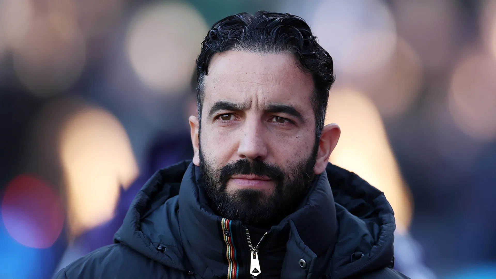 Ruben Amorim, técnico do Manchester United, durante partida da Premier League