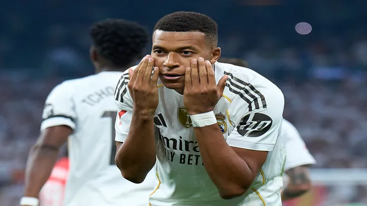 Mbappé, do Real Madrid, comemora gol contra o Osasuna - Angel Martinez/Getty Images