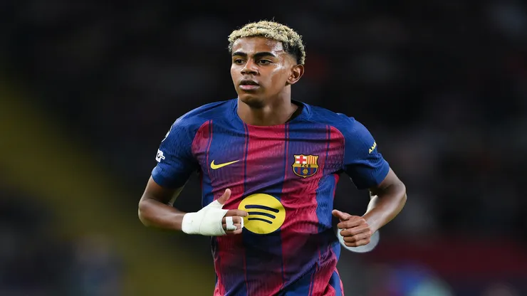Lamine Yamal, do Barcelona, em partida contra o PSG pela Champions League - David Ramos/Getty Images