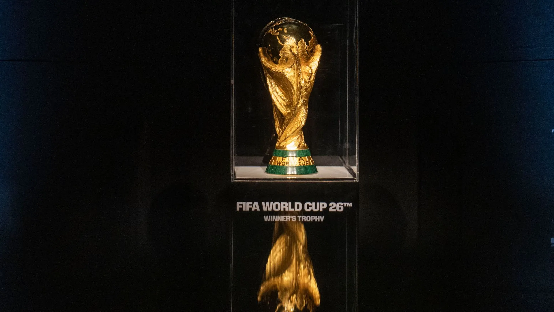 Troféu da Copa do Mundo de 2026. Foto: Cristopher Rogel Blanquet/Getty Images