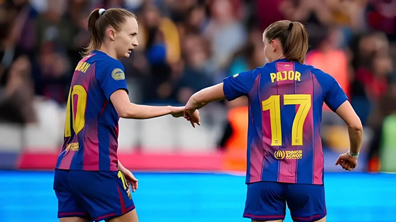 Claudia Pina e Ewa Pajor são as artilheiras da Liga F com nove gols cada – Foto: German Parga/Barcelona