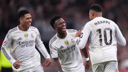 Vinicius Júnior celebra gol no Real Madrid (Juan Manuel Serrano Arce/Getty Images)