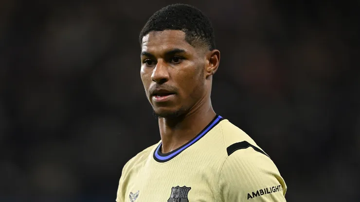 Rashford em campo com o Barcelona. Foto: Mike Hewitt/Getty Images