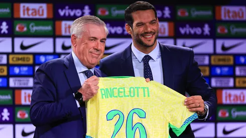 Samir Xaud revela interesse em renovar com Carlo Ancelotti. Foto: Buda Mendes/Getty Images