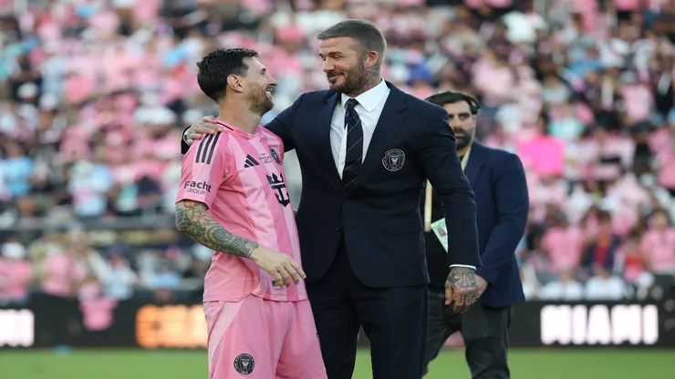 David Beckham e Messi após a conquista do Inter Miami da Audi MLS Cup 2025 - Elsa/Getty Images