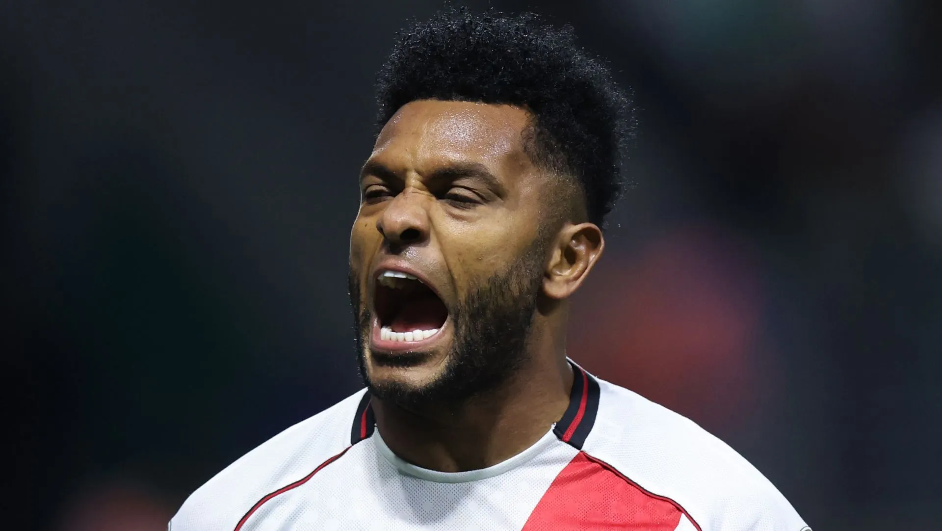 Borja reage durante partida das quartas de final da Copa Libertadores.