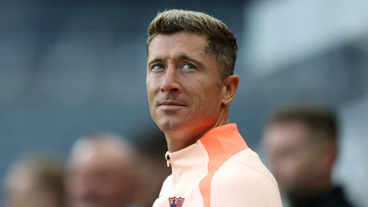 Lewandowski pode trocar o Barcelona pelo Inter Miami. Foto: George Wood/Getty Images