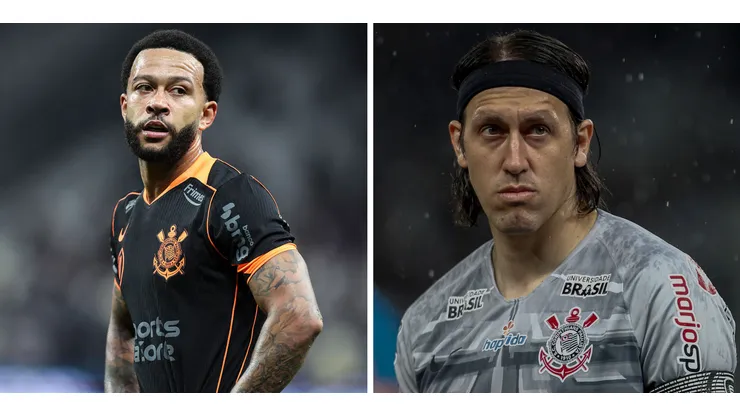 Memphis Depay (Foto: Alexandre Schneider/Getty Images) e Cassio (foto: Miguel Schincariol/Getty Images) no Corinthians, mas não chegaram a jogar juntos.