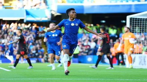 Estêvão na comemoração do seu primeiro gol pelo Chelsea - Bryn Lennon/Getty Images