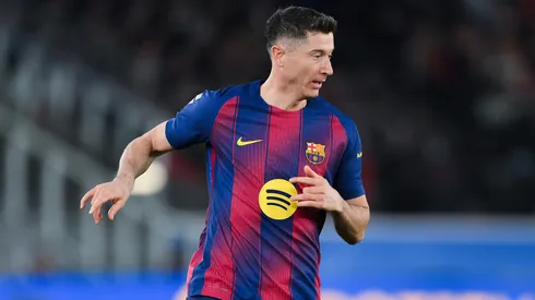 Robert Lewandowski pelo Barcelona. Foto: David Ramos/Getty Images