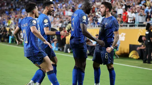 Jogadores do Al-Hilal comemoram gol no Super Mundial de Clubes - Photo by Francois Nel/Getty Images