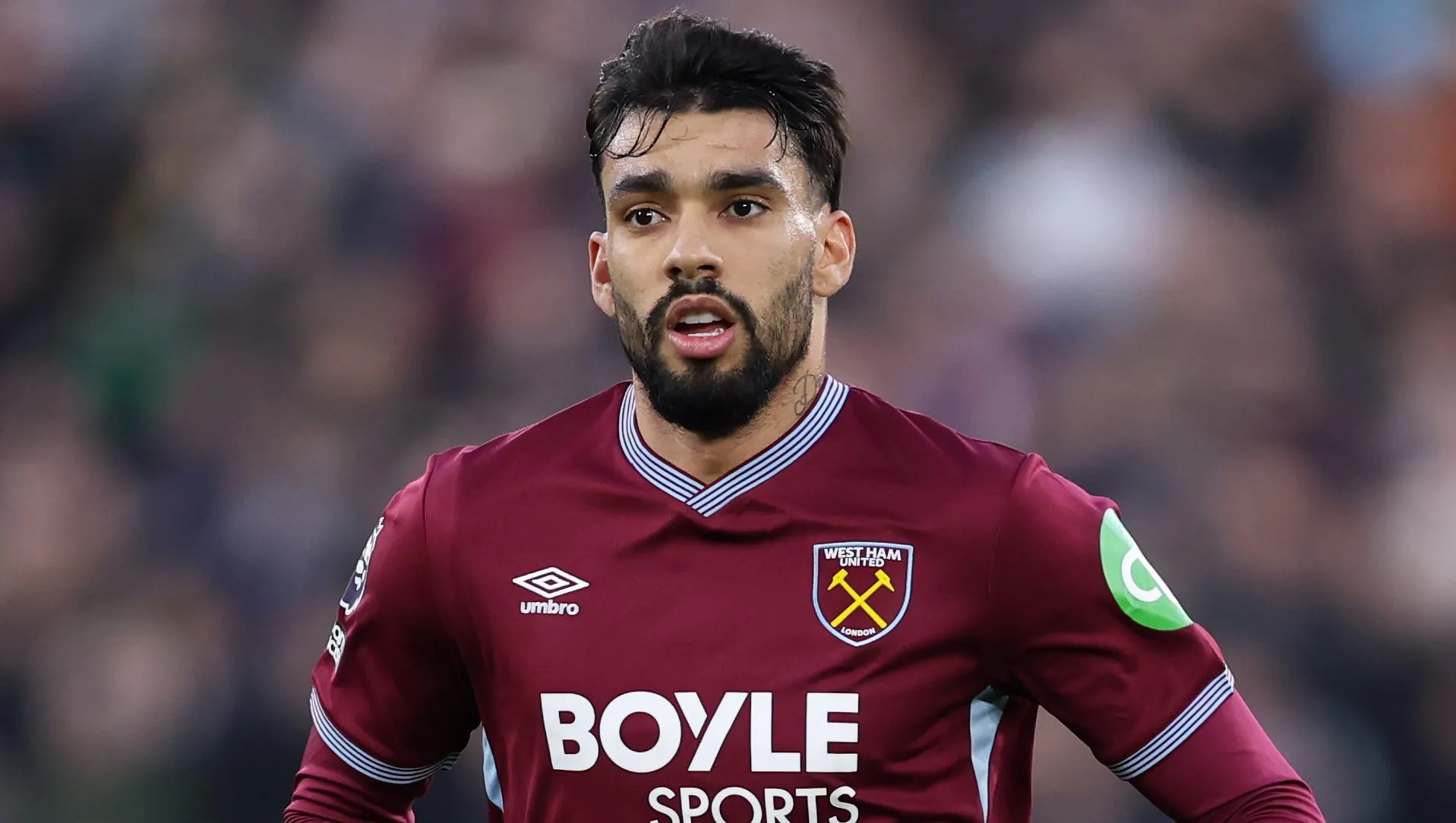 Lucas Paquetá em campo pelo West Ham. (Photo by Justin Setterfield/Getty Images)