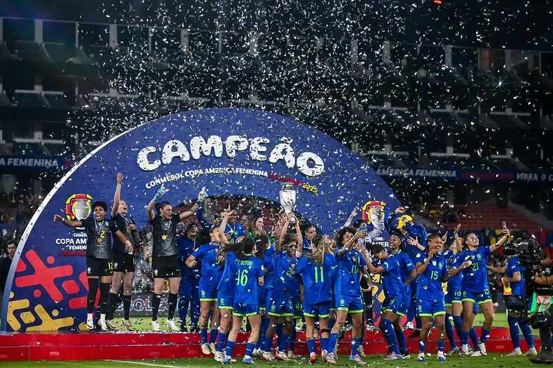 Luany e Angelina estiveram juntas no elenco da Seleção Brasileira Feminina que conquistaram a Copa América Feminina 2025 - Foto: Staff Images Woman/Conmebol