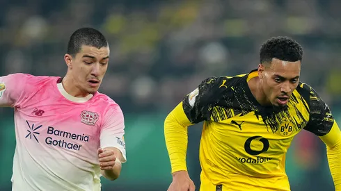 Barcelona monitora Ibrahim Maza, joia do Bayer Leverkusen que brilha pela Argélia. (Photo by Pau Barrena/Getty Images)