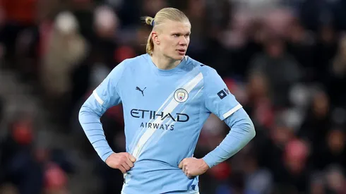 Haaland após partida contra o Sunderland. (Photo by George Wood/Getty Images)