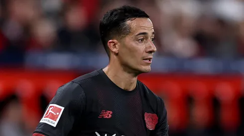 Lucas Vázquez em jogo do Leverkusen. (Photo by Lars Baron/Getty Images)