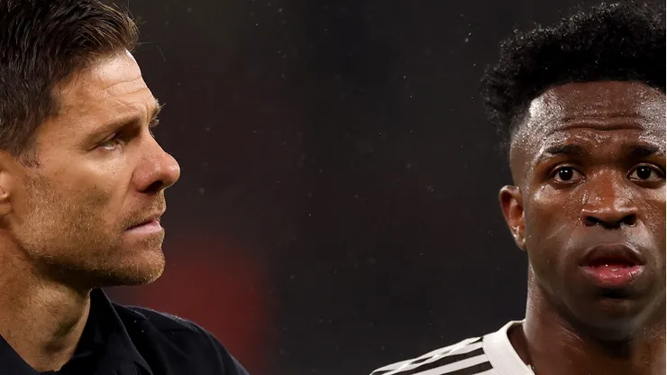 Vini Jr e Xabi Alonso. (Photo by Carl Recine/Getty Images)