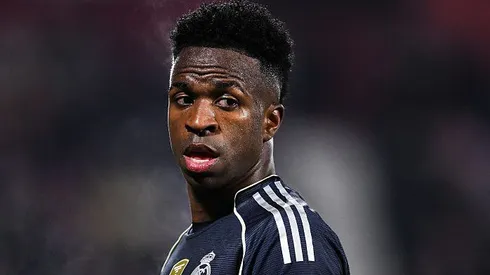 Vinicius Júnior reclamou em campo no jogo do Real Madrid (Foto: David Ramos/Getty Images)