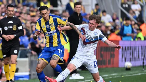 Santino Andino em jogo do Godoy Cruz contra Estudiantes. Luciano Bisbal/Getty Images.