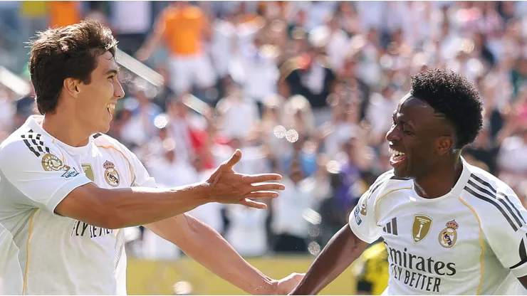 Vini Jr e Gonzalo Garcia. (Photo by Luke Hales/Getty Images)