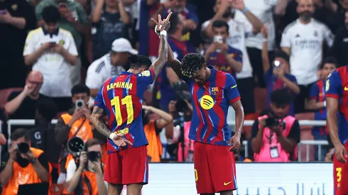 Barcelona x Real Madrid: Raphinha abre o placar após perder gol incrível. (Photo by Yasser Bakhsh/Getty Images)