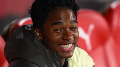 Endrick marca pelo Lyon e faz Xabi Alonso sofrer. Foto: David Ramos/Getty Images