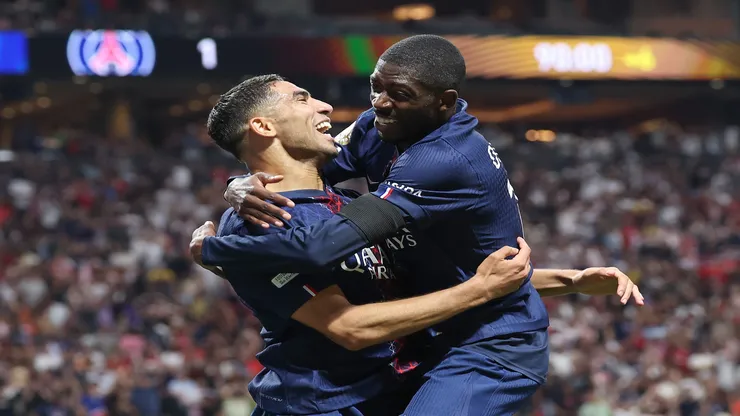 Dembélé e Hakimi do PSG - Kevin C. Cox/Getty Images
