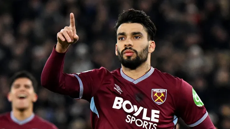 Lucas Paquetá em jogo do West Ham. (Photo by Mike Hewitt/Getty Images)