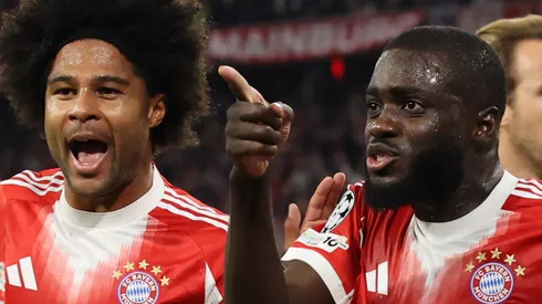 Serge Gnabry e Dayot Upamecano. (Photo by Alex Grimm/Getty Images)