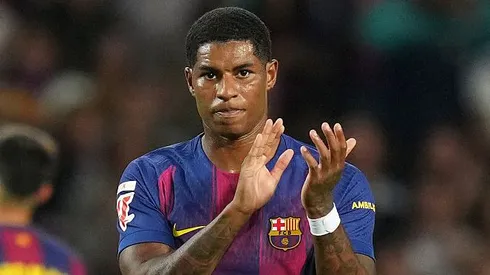 Marcus Rashford quer permanecer no Barcelona, mas foi ligado ao Atlético de Madrid (Foto: Alex Caparros/Getty Images)