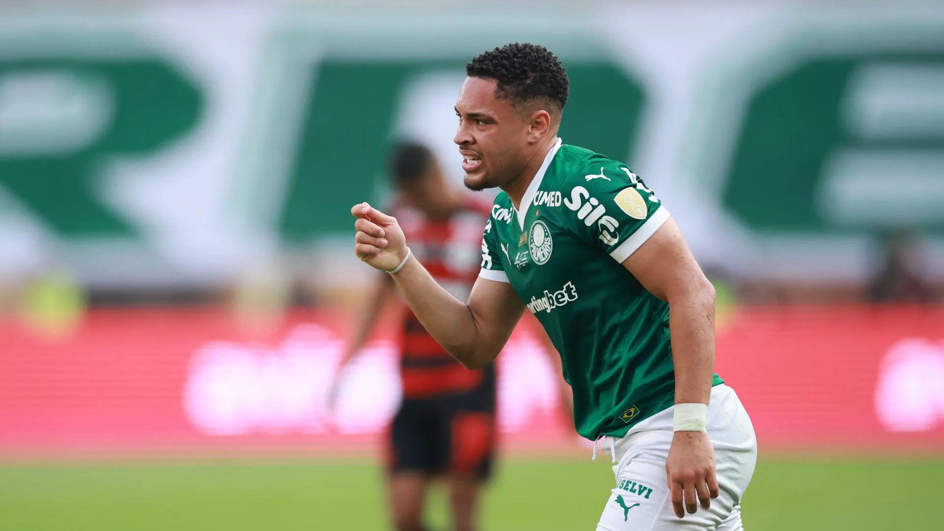 Vitor Roque em jogo do Palmeiras