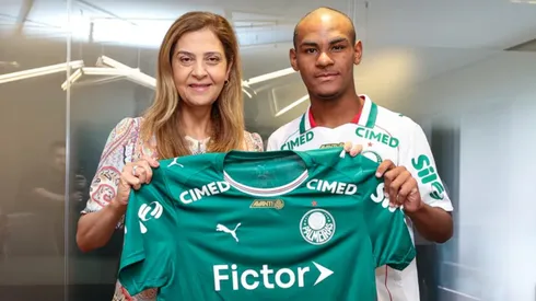 Leila Pereira e Eduardo Conceição (Foto: Fabio Menotti/Palmeiras/by Canon)