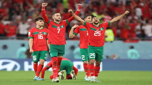 Marrocos comemora classificação contra a Espanha na Copa do Mundo de 2022 –   Catherine Ivill/Getty Images 
