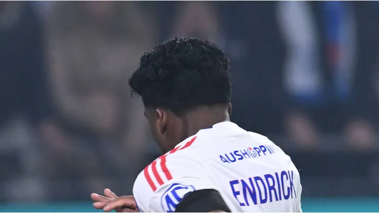 Endrick, do Olympique Lyonnais, na partida da Ligue 1 francesa entre Olympique Lyonnais e Stade Francis-Le Blé (Brest) no Groupama Stadium, Décines-Charpieu, Lyon, em 18 de janeiro de 2025, França. Foto: IMAGO / PsnewZ