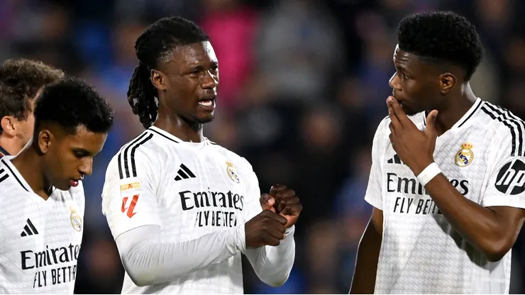 Camavinga, Rodrygo e Tchouameni. (Photo by Denis Doyle/Getty Images)