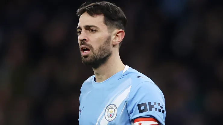 Bernardo Silva em campo pelo Manchester City. Foto: Lewis Storey/Getty Images