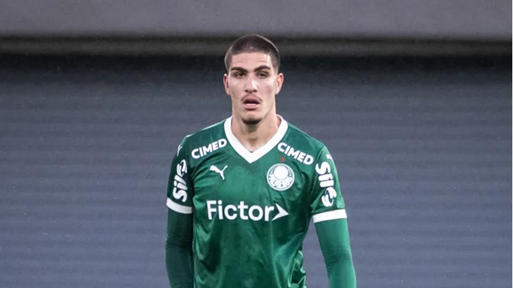 O zagueiro Thiago Pimenta em jogo do Palmeiras (Guilherme Veiga/Palmeiras)