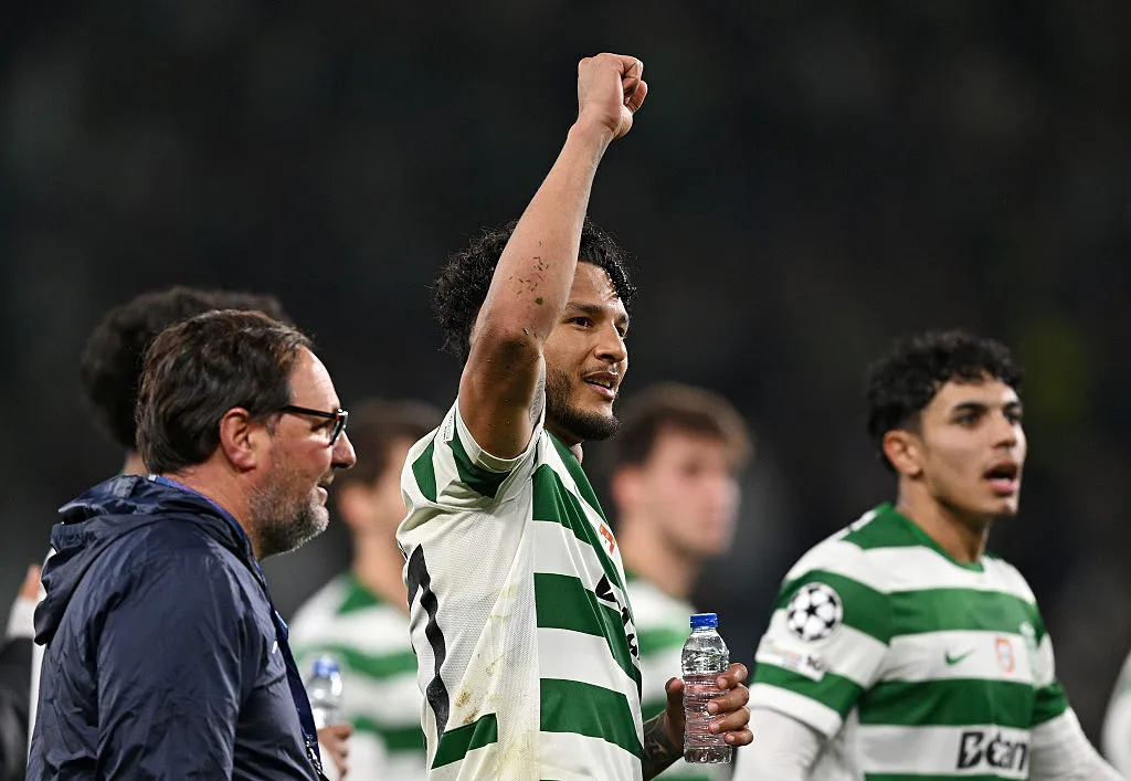 Luis Suarez comemorando gol pelo Sporting. (Photo by Octavio Passos/Getty Images)