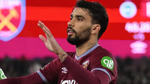 Lucas Paquetá em partida do West Ham. (Photo by Mike Hewitt/Getty Images)