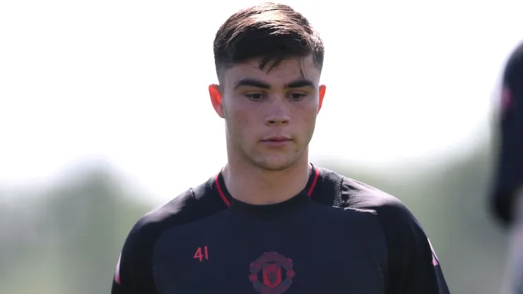 Harry Amass em treino do Manchester United