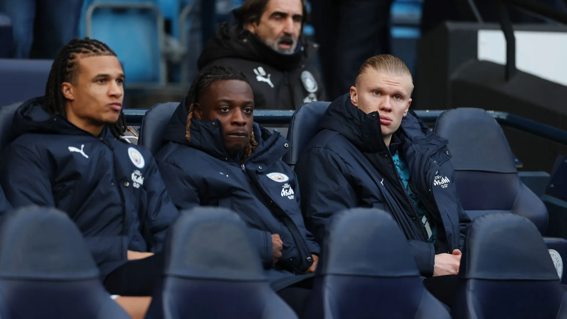 Haaland foi reserva do Manchester City contra o Wolves (foto: Michael Regan/Getty Images)