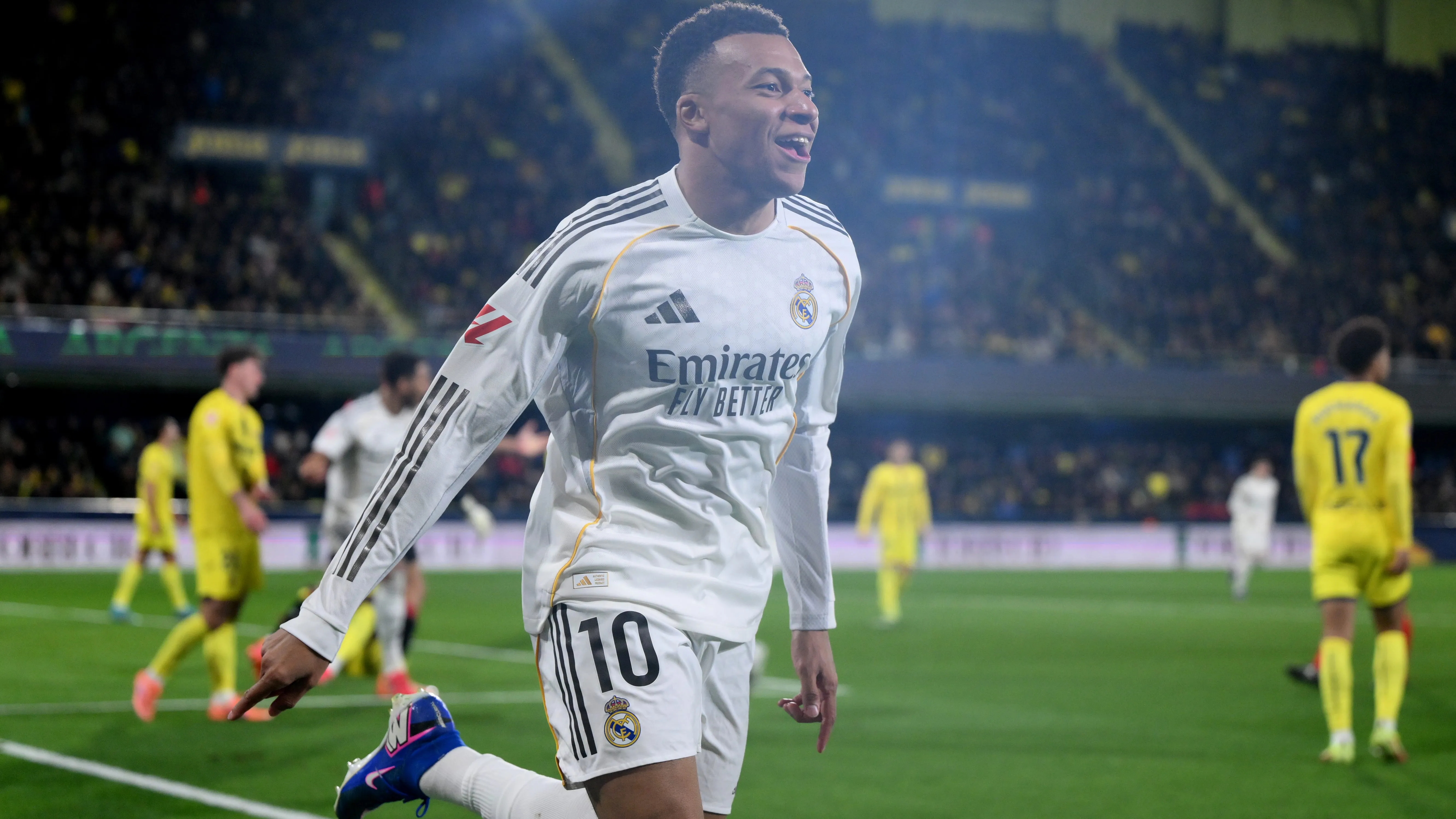 Mbappé comemorando mais um gol pelo Real Madrid. Foto: David Ramos/Getty Images