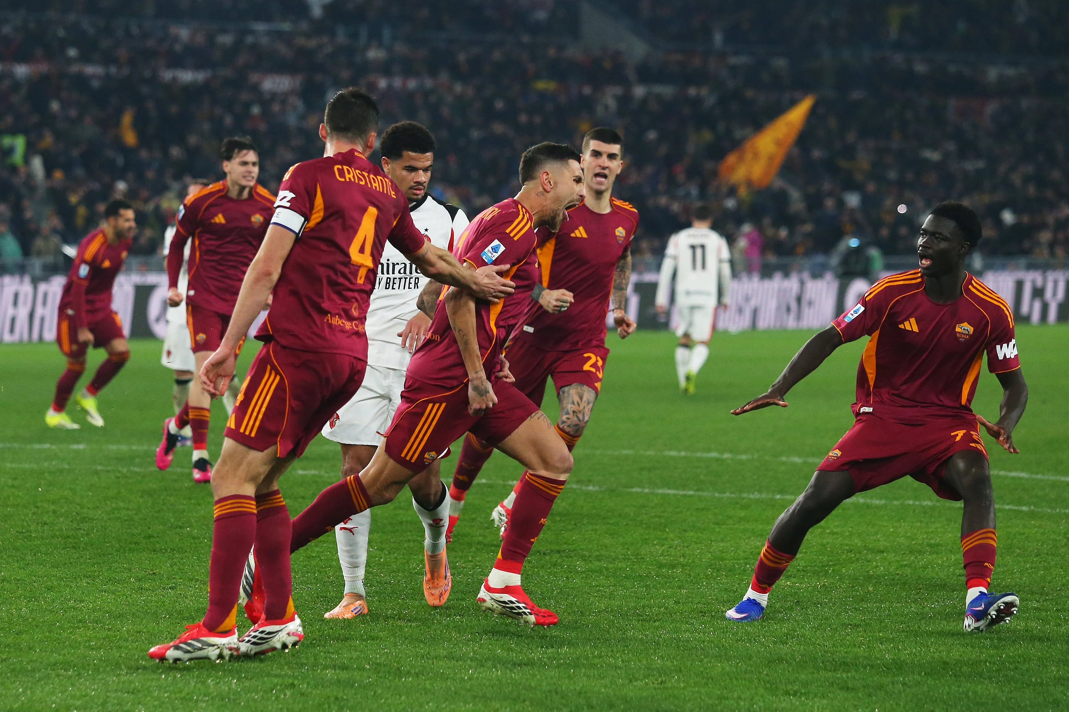 Lorenzo Pellegrini comemora gol da Roma. (Photo by Paolo Bruno/Getty Images)