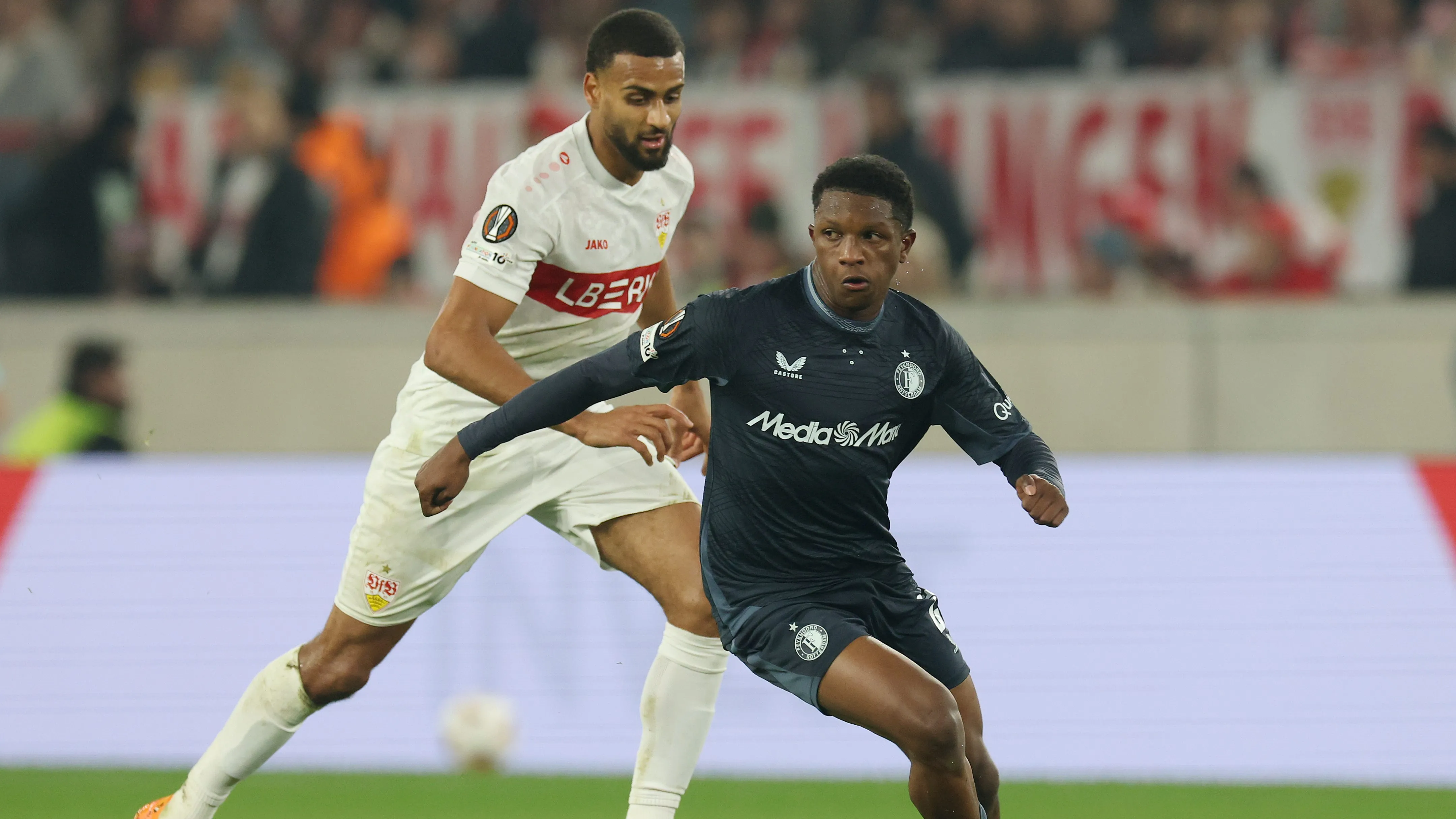 Givairo Read, alvo do Liverpool, em jogo do Feyenoord. Foto: Alexander Hassenstein/Getty Images