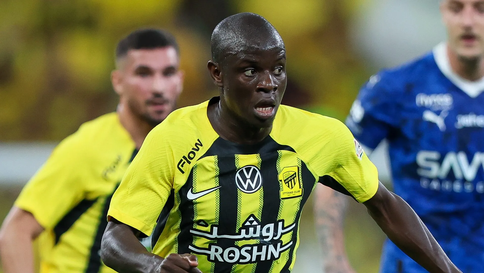 Kanté em partida pelo Al-Ittihad na liga saudita. (Photo by Yasser Bakhsh/Getty Images)
