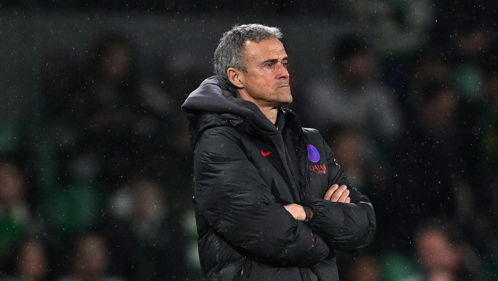 Luis Enrique na área técnica do PSG