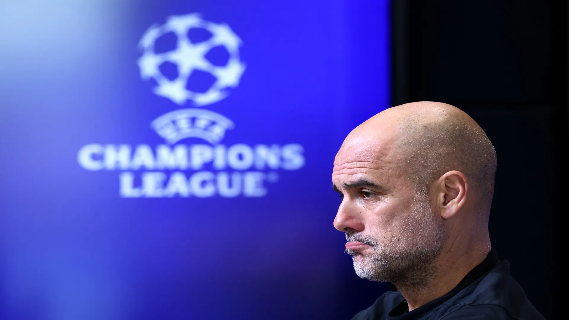 Guardiola em coletiva de imprensa antes de Manchester City x Galatasaray – Alex Livesey/Getty Images