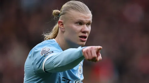 Haaland em campo pelo Manchester City. Foto: Michael Regan/Getty Images