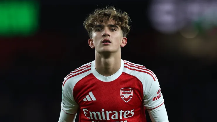 O atacante Max Dowman em jogo do Arsenal (Eddie Keogh/Getty Images)