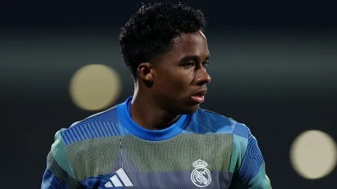 Endrick durante um jogo do Real Madrid. Foto: Florencia Tan Jun/Getty Images